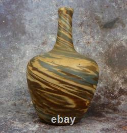 Vintage Blue Brown Swirl Arts & Crafts Pottery Vase 8 Niloak Evans Gordy