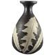 Vintage Canadian Pottery Vase, Sgraffito Leaves, 8.5 H, Vancouver Island