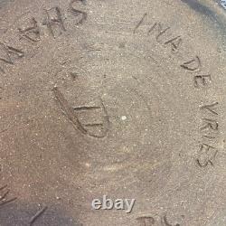 Vintage Canadian Pottery Vase, Sgraffito Leaves, 8.5 H, Vancouver Island