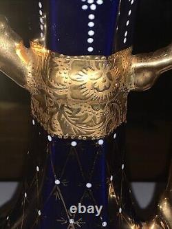 Vintage Cobalt Huge Blue & Gold Fragonard Ewer Limoges PRC