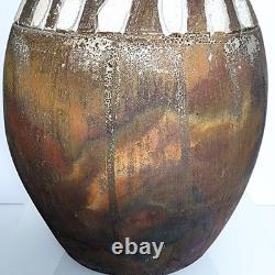 Vintage Collection of 4pcs Raku Fired Art Pottery Artisan Signed Various Sizes