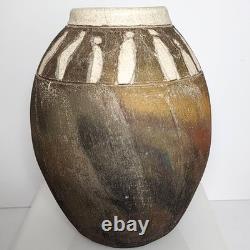 Vintage Collection of 4pcs Raku Fired Art Pottery Artisan Signed Various Sizes