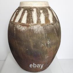 Vintage Collection of 4pcs Raku Fired Art Pottery Artisan Signed Various Sizes