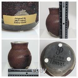 Vintage Collection of 4pcs Raku Fired Art Pottery Artisan Signed Various Sizes