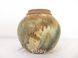 Vintage EUGENE JOHNSON 12 STUDIO ART POTTERY Stoneware PLANTER POT / VASE MCM