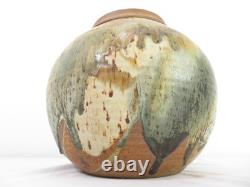 Vintage EUGENE JOHNSON 12 STUDIO ART POTTERY Stoneware PLANTER POT / VASE MCM