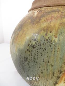 Vintage EUGENE JOHNSON 12 STUDIO ART POTTERY Stoneware PLANTER POT / VASE MCM