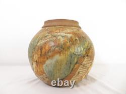 Vintage EUGENE JOHNSON 12 STUDIO ART POTTERY Stoneware PLANTER POT / VASE MCM