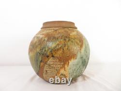 Vintage EUGENE JOHNSON 12 STUDIO ART POTTERY Stoneware PLANTER POT / VASE MCM