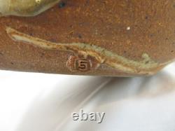 Vintage EUGENE JOHNSON 12 STUDIO ART POTTERY Stoneware PLANTER POT / VASE MCM
