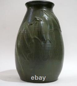 Vintage Ephraim Faience Pottery FIRST BAT VASE Matte Green Arts & Crafts