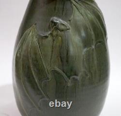 Vintage Ephraim Faience Pottery FIRST BAT VASE Matte Green Arts & Crafts