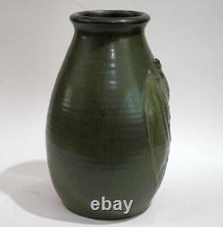 Vintage Ephraim Faience Pottery FIRST BAT VASE Matte Green Arts & Crafts