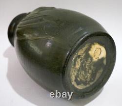 Vintage Ephraim Faience Pottery FIRST BAT VASE Matte Green Arts & Crafts