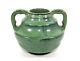 Vintage Fulper American Arts & Crafts Pottery Stepped Vase Green Glaze Handles