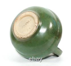 Vintage Fulper American Arts & Crafts Pottery Stepped Vase Green Glaze Handles