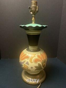 Vintage GOUDA POTTERY Holland Arts+ Crafts TABLE LAMP MOD BOHO Hippie Groovy