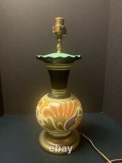 Vintage GOUDA POTTERY Holland Arts+ Crafts TABLE LAMP MOD BOHO Hippie Groovy