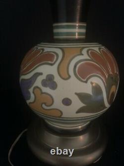 Vintage GOUDA POTTERY Holland Arts+ Crafts TABLE LAMP MOD BOHO Hippie Groovy