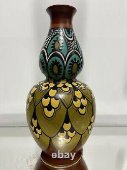 Vintage Gouda Holland Art Pottery Large Flower Vase 12 1/2 Arts & Crafts