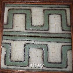 Vintage Grueby Pottery tiles framed Beautiful arts crafts mission