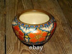 Vintage Hand Painted Arts & Crafts Gouda Art Pottery Vase