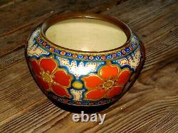 Vintage Hand Painted Arts & Crafts Gouda Art Pottery Vase