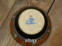 Vintage Hand Painted Arts & Crafts Gouda Art Pottery Vase