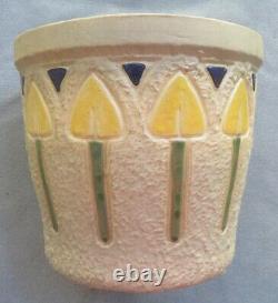 Vintage LG Roseville Pottery Arts & Crafts Mostique Arrow 10 Inch Jardiniere