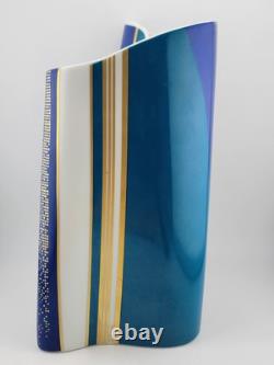 Vintage Large Barbara Brenner Porcelain Vase Blue Spirit for Rosenthal. 10 Inch