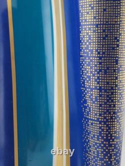 Vintage Large Barbara Brenner Porcelain Vase Blue Spirit for Rosenthal. 10 Inch