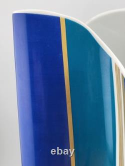 Vintage Large Barbara Brenner Porcelain Vase Blue Spirit for Rosenthal. 10 Inch