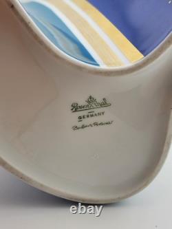 Vintage Large Barbara Brenner Porcelain Vase Blue Spirit for Rosenthal. 10 Inch