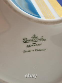 Vintage Large Barbara Brenner Porcelain Vase Blue Spirit for Rosenthal. 10 Inch