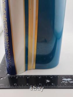 Vintage Large Barbara Brenner Porcelain Vase Blue Spirit for Rosenthal. 10 Inch