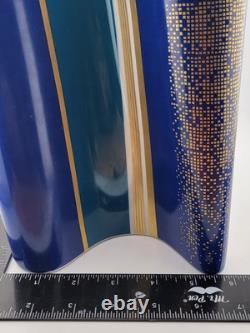 Vintage Large Barbara Brenner Porcelain Vase Blue Spirit for Rosenthal. 10 Inch