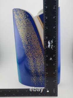 Vintage Large Barbara Brenner Porcelain Vase Blue Spirit for Rosenthal. 10 Inch