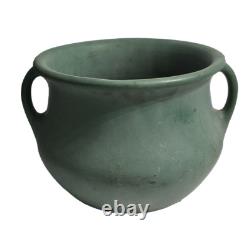 Vintage Large Jardiniere Matte Green 2 Looped Handles Pottery Arts & Crafts 10t