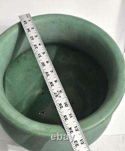 Vintage Large Jardiniere Matte Green 2 Looped Handles Pottery Arts & Crafts 10t