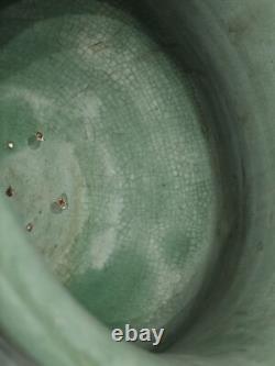 Vintage Large Jardiniere Matte Green 2 Looped Handles Pottery Arts & Crafts 10t