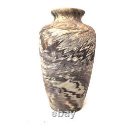 Vintage Marbled Art Pottery Vase Swirl Glaze Arts Crafts Studio Style