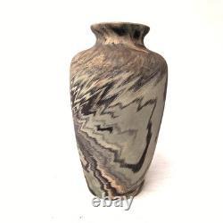 Vintage Marbled Art Pottery Vase Swirl Glaze Arts Crafts Studio Style
