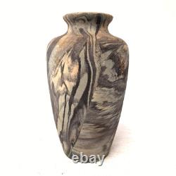 Vintage Marbled Art Pottery Vase Swirl Glaze Arts Crafts Studio Style