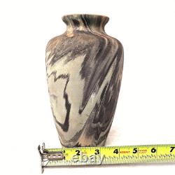 Vintage Marbled Art Pottery Vase Swirl Glaze Arts Crafts Studio Style