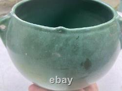 Vintage Matte Green Mission Arts & Crafts Hanging Art Pottery Planter Vase