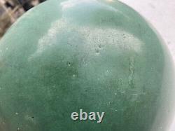 Vintage Matte Green Mission Arts & Crafts Hanging Art Pottery Planter Vase