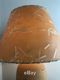 Vintage Mid Century Modern Studio Art Craft Clay California Pottery Signed Lamp