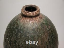 Vintage Mid Century Modern Studio Art Pottery Vase Drip Glaze Stoneware LBO