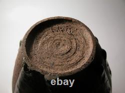 Vintage Mid Century Modern Studio Art Pottery Vase Drip Glaze Stoneware LBO
