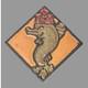 Vintage Mission Arts & Crafts Style Art Pottery 6 Tile Dolphin With Crown